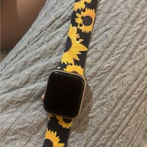 Apple Watch with Sunflower Strap - Black and Yellow
